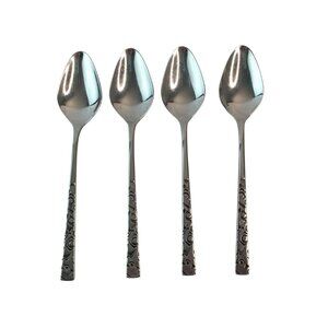1847 Rogers Bros Navaho Stainless Steel Flatware Cutlery Lot of 4 Teaspoons